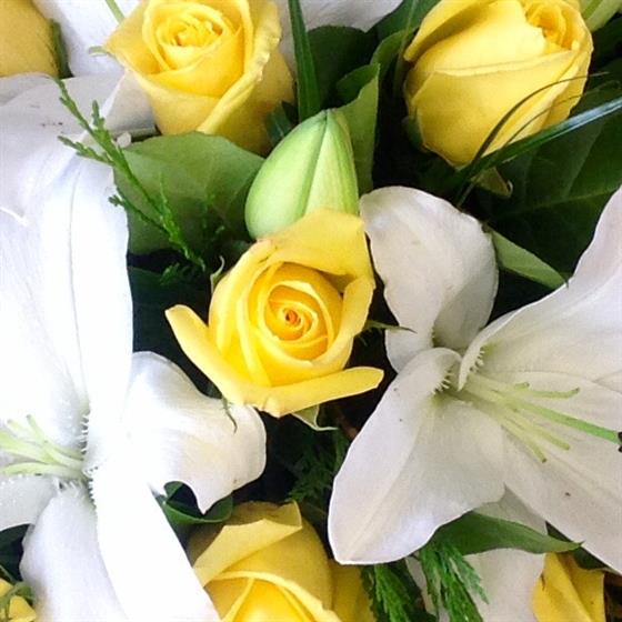 Rose and Lily Funeral Spray Funeral Flowers Inverness