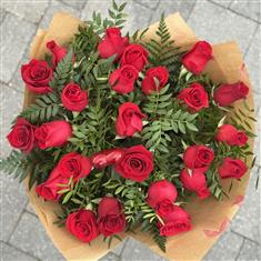 Valentines 24 Red Rose Bouquet