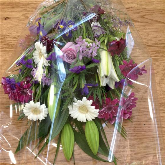Mixed Flowers in Cellophane