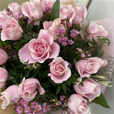 Romantic 24 Pink Rose Bouquet